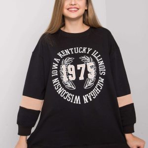 Black oversize sweatshirt with Kate print