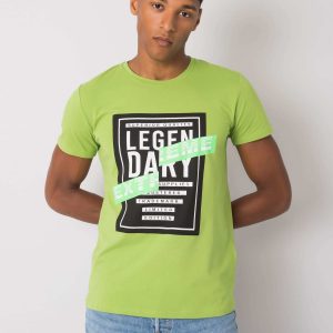 Bright khaki men's T-shirt with Merrick print