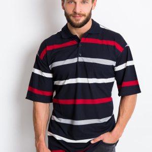 Navy Blue Plus Size Men's Polo Shirt Wind