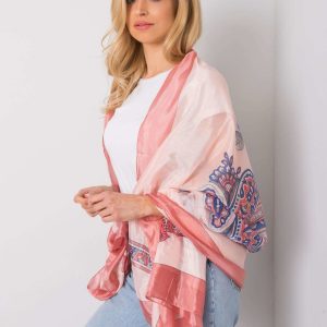 Peach scarf in colorful patterns