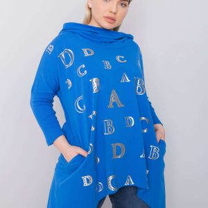 Dark Blue Plus Size Hoodie Aina