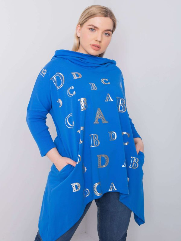 Dark Blue Plus Size Hoodie Aina