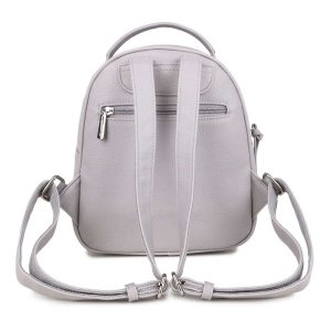 Light grey women's backpack made of eco leather LUIGISANTO