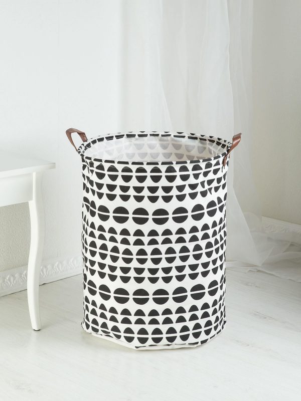 Ecru storage basket in peas