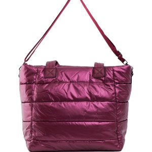 Burgundy Quilted Shoulder Bag