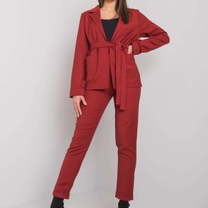 Burgundy two-piece set elegant Leontine