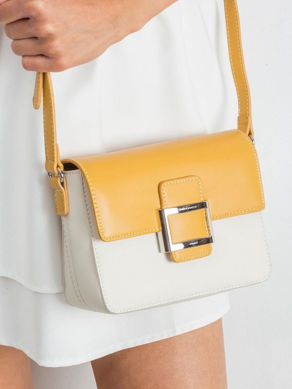 Yellow-beige eco-leather handbag