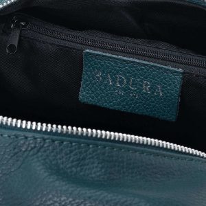 Green leather backpack BADURA