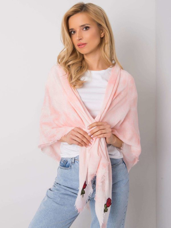 Pink scarf with stripes