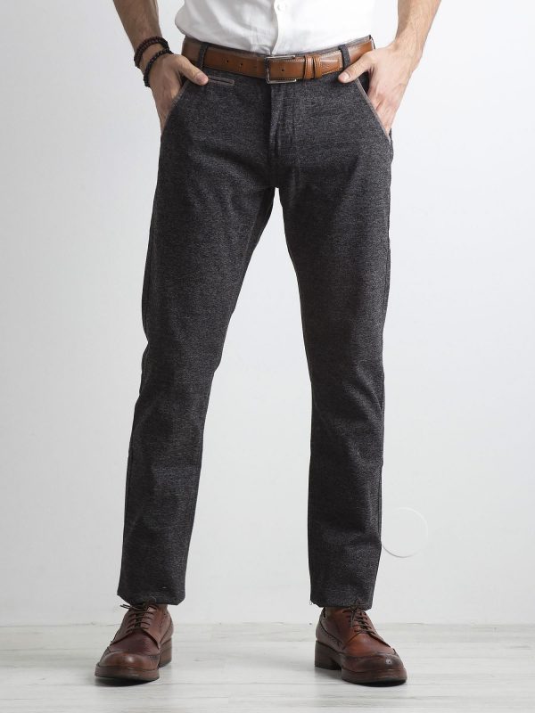 Grey melange pants men's regular