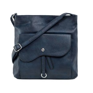 Navy blue bag with decorative pocket