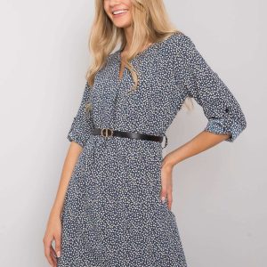 Navy blue patterned dress Nedra