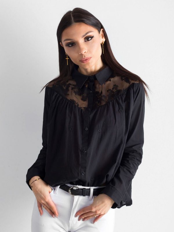 Black shirt with lace