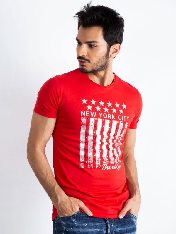 Red Men's T-Shirt Designed