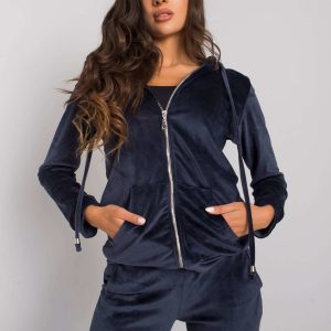 Navy blue two-piece velour set Roxe RUE PARIS