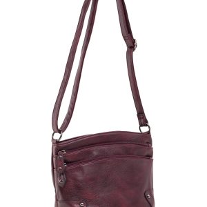 Burgundy eco leather handbag