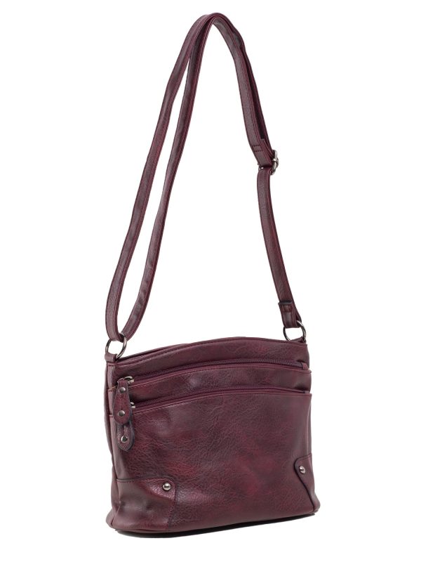 Burgundy eco leather handbag