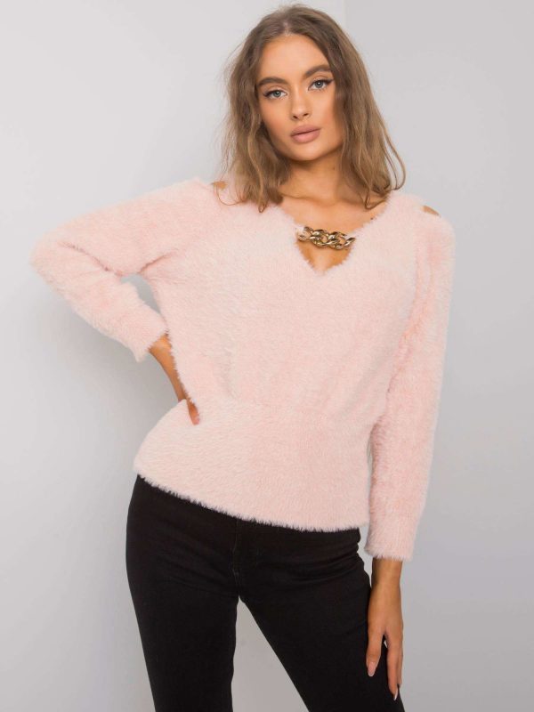 Dirty pink cutout sweater Leandre RUE PARIS