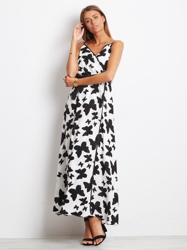 White and black Butterflies dress