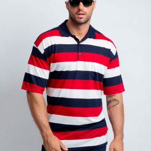 Men's Red and Navy Plus Size Wind Polo Shirt