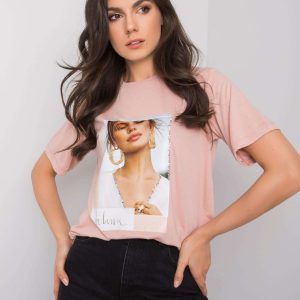 Dirty pink T-shirt for women cotton Lynda