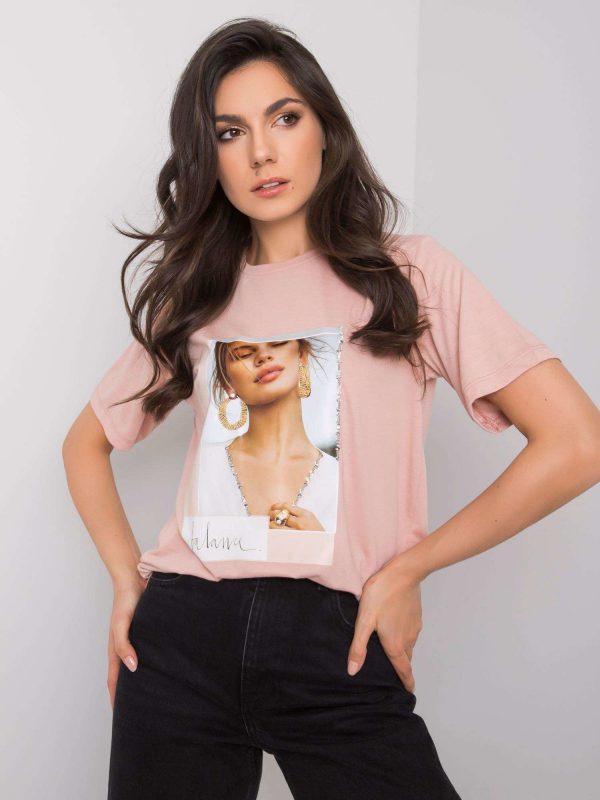 Dirty pink T-shirt for women cotton Lynda