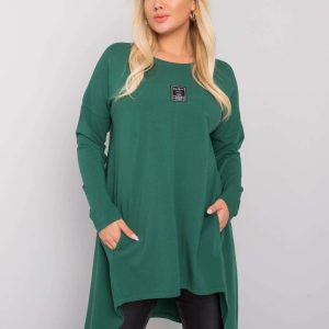 Dark green plus size tunic with Lara pockets