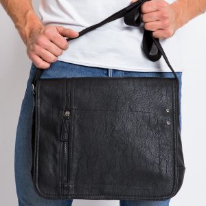 Black Men's Eco Leather Shoulder Bag