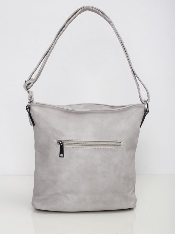 Grey bag with braid motif