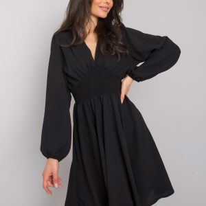 Black dress with ruffles Lina RUE PARIS