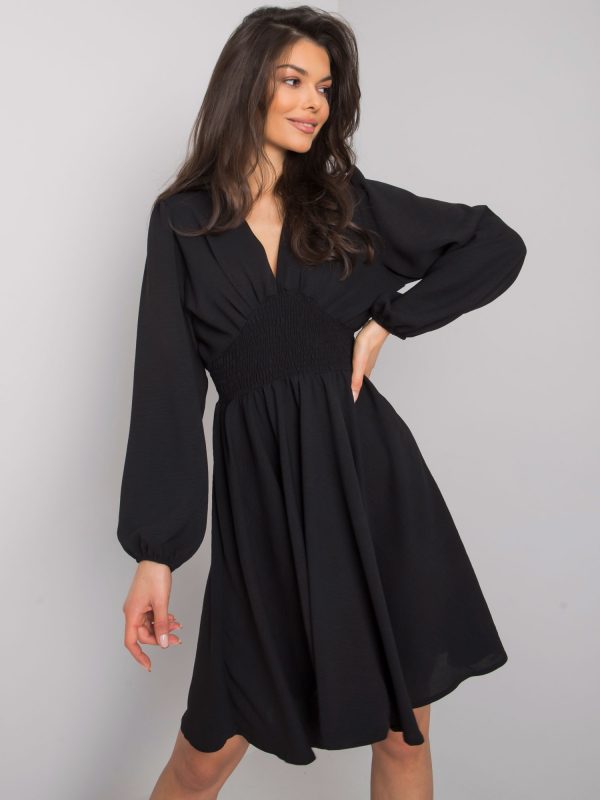 Black dress with ruffles Lina RUE PARIS