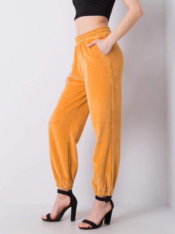 Mariah RUE PARIS dark yellow velour sweatpants