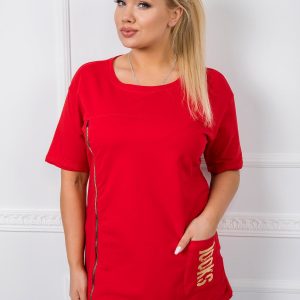 Thea red plus size blouse