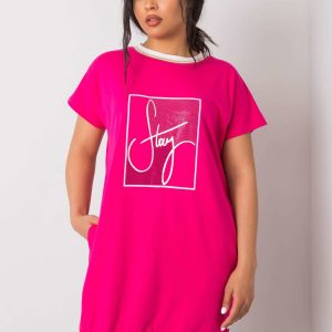 Fuchsia plus size dress with Jadis applique