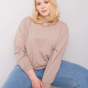 Dark beige plus size sweatshirt without hood Harmony