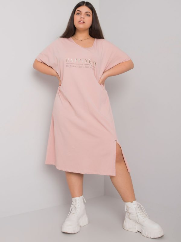 Dirty Pink Plus Size Dress with Slit Lucy