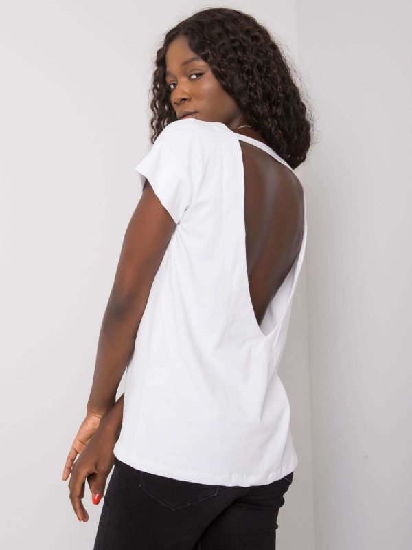 White blouse with a neckline on the back Fadia