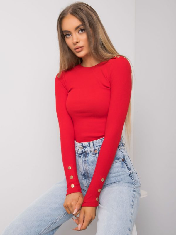 Asheville RUE PARIS Red Long Sleeve Blouse