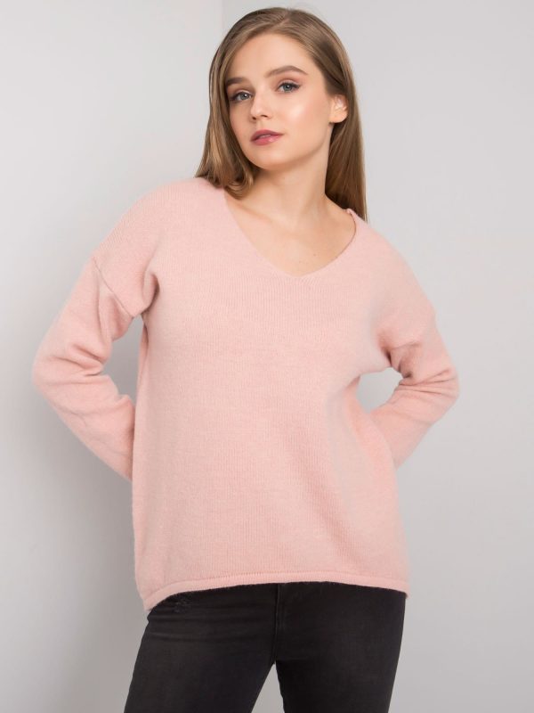 Pale Pink V-Neck Sweater Georgia