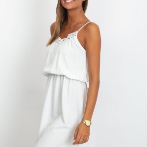 Women's white dress with straps