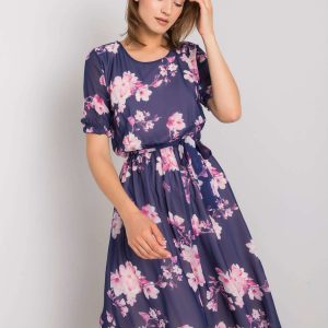 Navy blue Audette flower dress