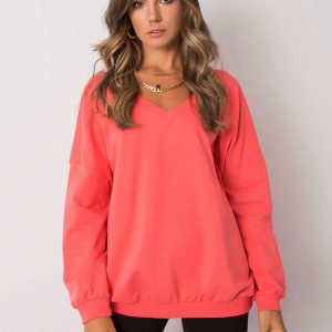 Lilyan's coral hoodless sweatshirt