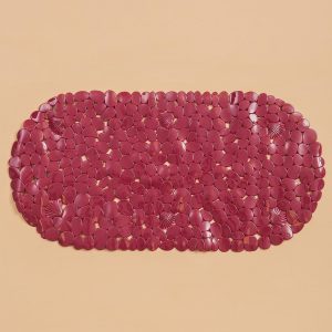 Burgundy bathroom mat