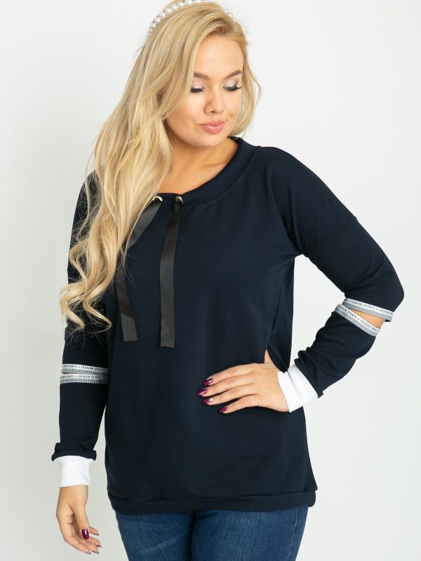 Navy blue plus size sweatshirt Save