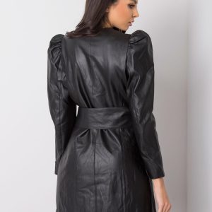 Felicia Black Eco Leather Dress