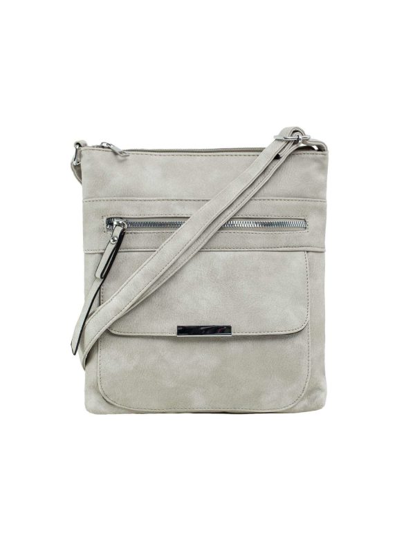 Grey eco leather bag with pockets