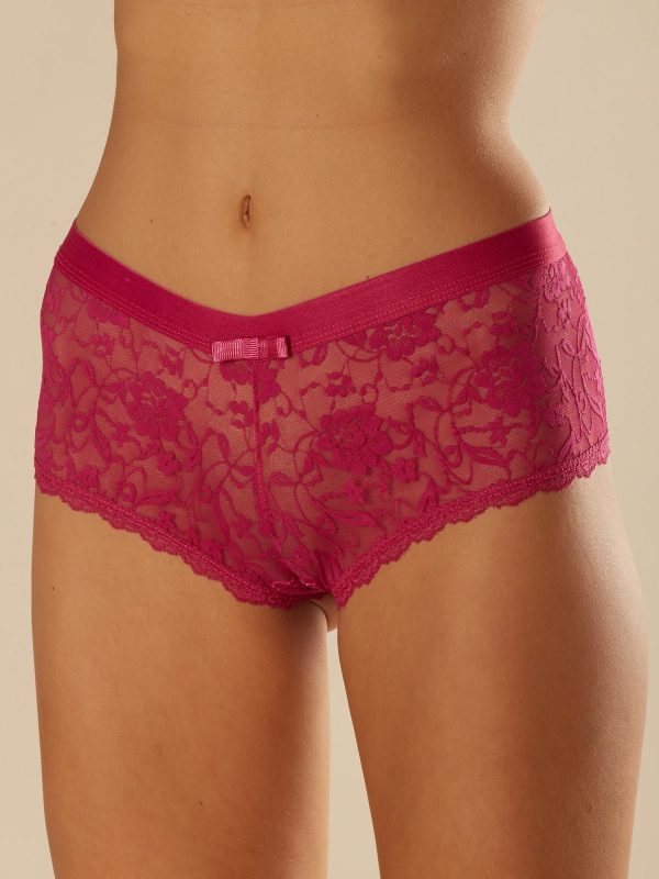 Fuchsia Lace Panties Shorts