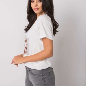 White T-shirt with travel print