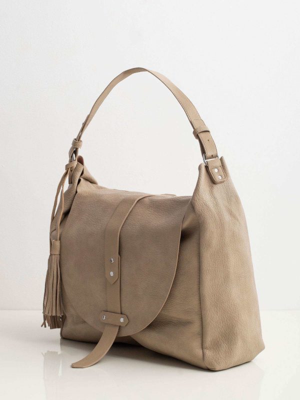 Beige big bag with cosmetic bag