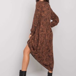 Brown viscose dress Saria FRESH MADE